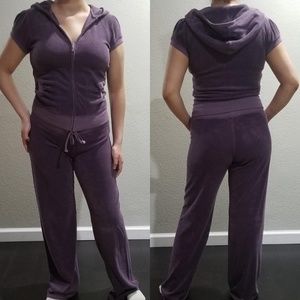 Vintage Juicy Couture TrackSuit Purple Matching Set Medium Jacket Pants y2k Rare